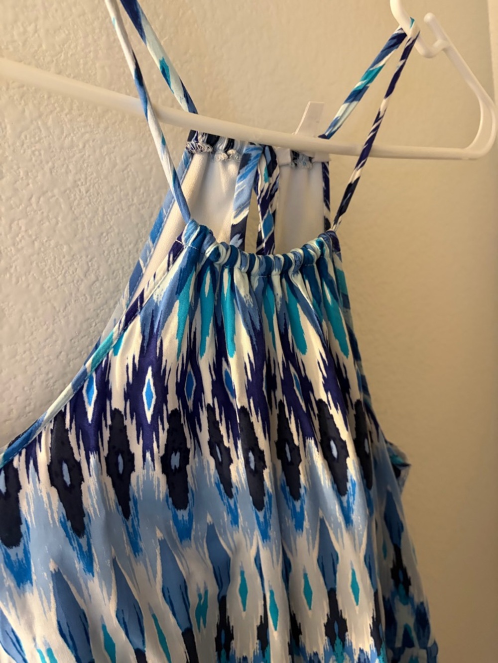 Athleta Blue White Patterned Maxi Dress
